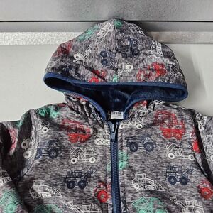 Mick Mack LTD Hooded Jacket Truck Print Fleece Lined Full Zip 12M‎